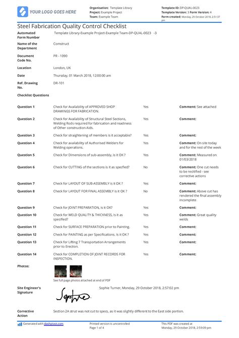 quality control forms for metal fabrication|metal manufacturing checklist pdf.